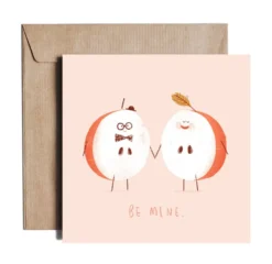 Kartka okolicznościowa - PiesKot - Be mine, 14,5 x 14,5 cm