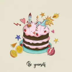 Kartka okolicznościowa - PiesKot - Be Yourself, 14,5 x 14,5 cm