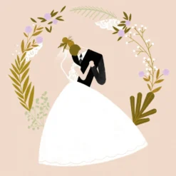 Kartka okolicznościowa - PiesKot - First Dance, 14,5 x 14,5 cm