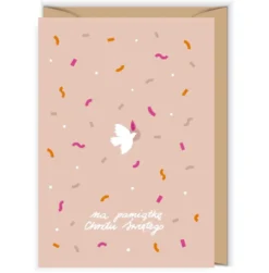 Kartka okolicznościowa 12 x 17 cm - Cudowianki - Chrzest Confetti