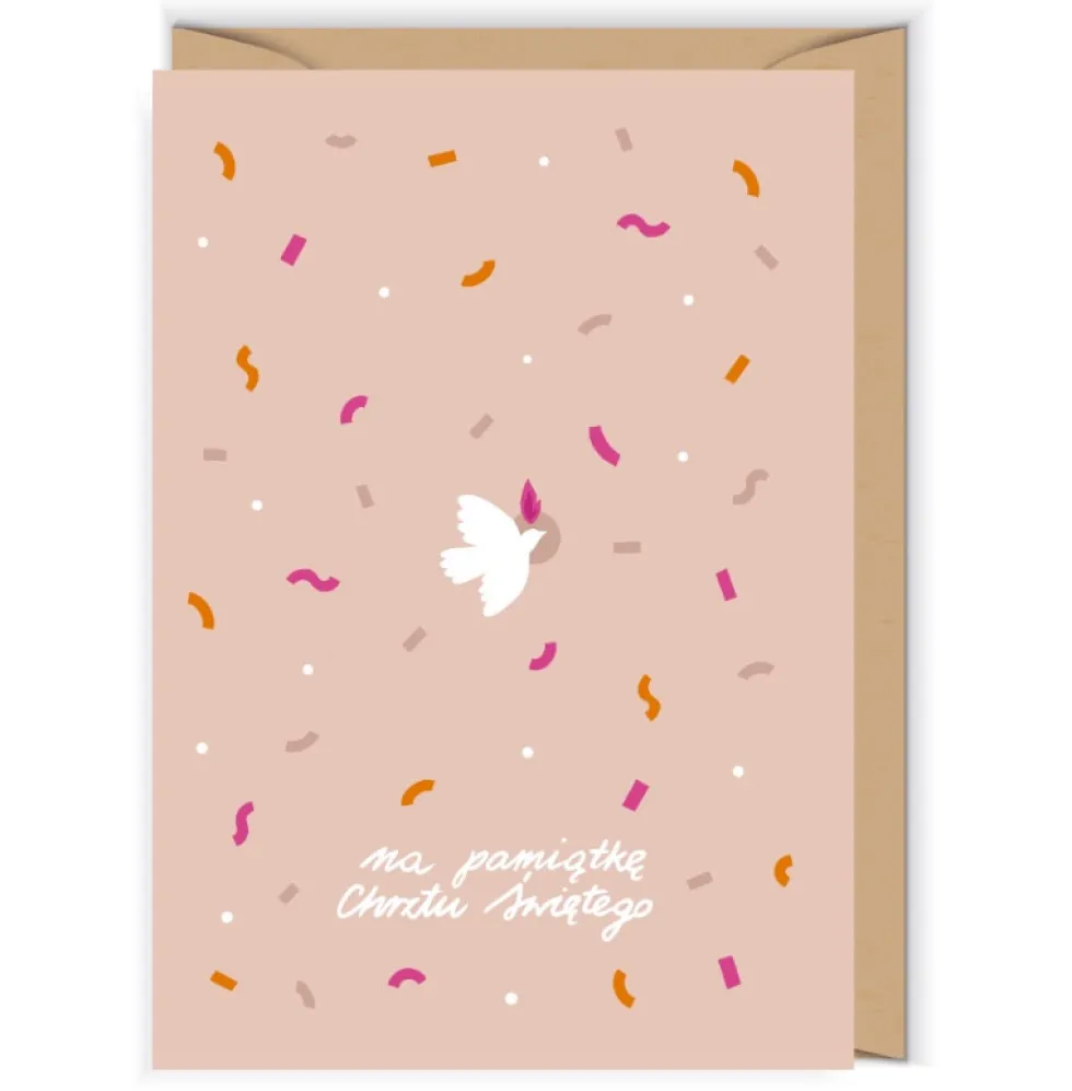 Kartka okolicznościowa 12 x 17 cm - Cudowianki - Chrzest Confetti