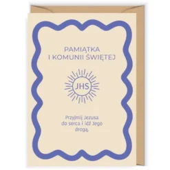 Kartka okolicznościowa 12 x 17 cm - Cudowianki - Komunia IHS