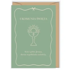 Kartka okolicznościowa 12 x 17 cm - Cudowianki - Komunia Kielich