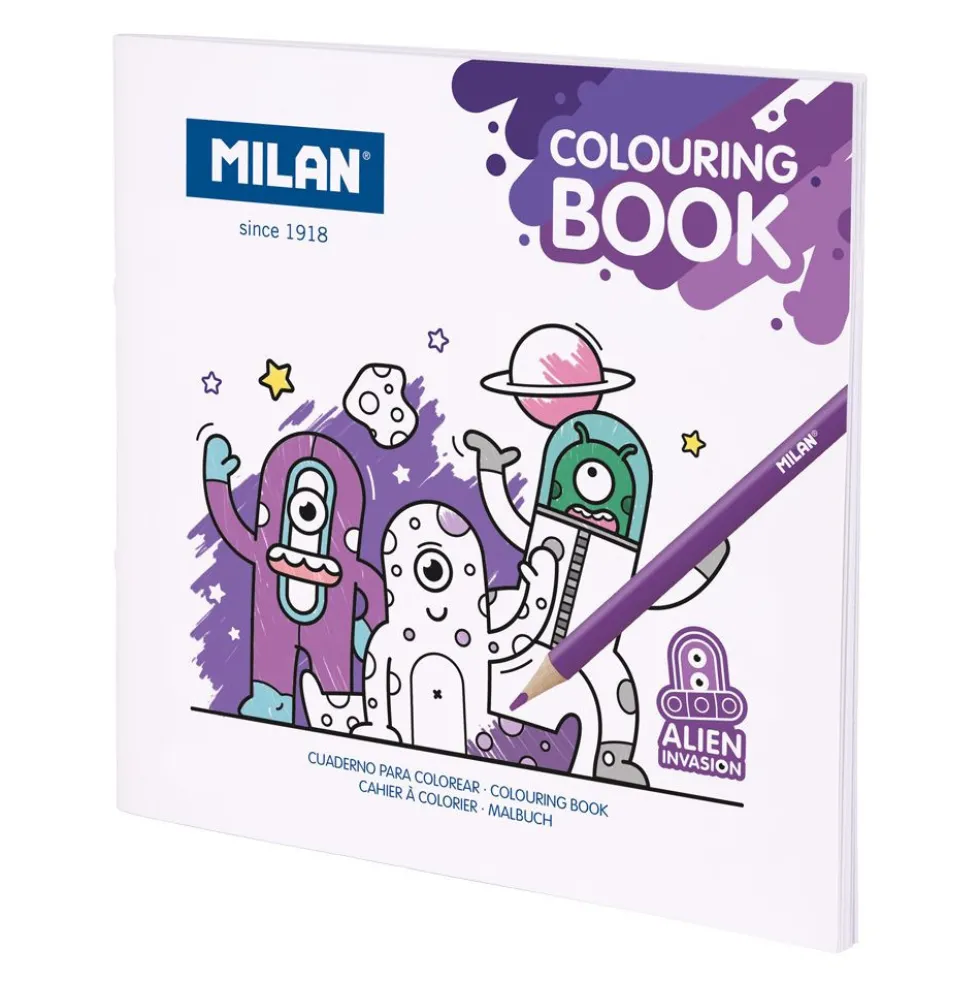 Kolorowanka dla dzieci Inwazja Obcych - Milan - 20 rysunków