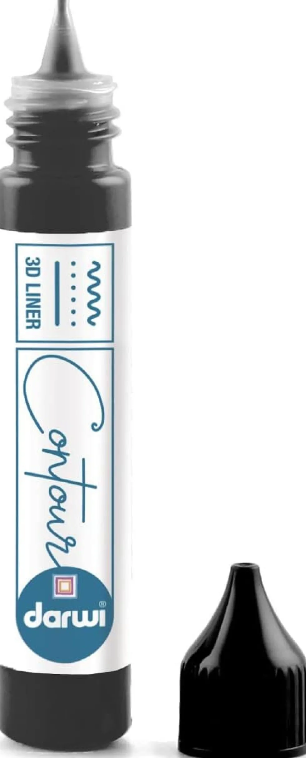 Konturówka do szkła Contour 3D Glass Liner - Darwi - Black, 30 ml