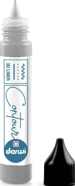 Konturówka do szkła Contour 3D Glass Liner - Darwi - Silver, 30 ml