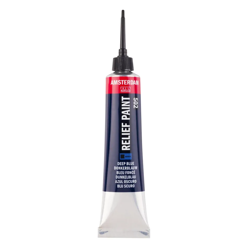 Konturówka do szkła Relief - Amsterdam - Deep Blue 2, 20 ml