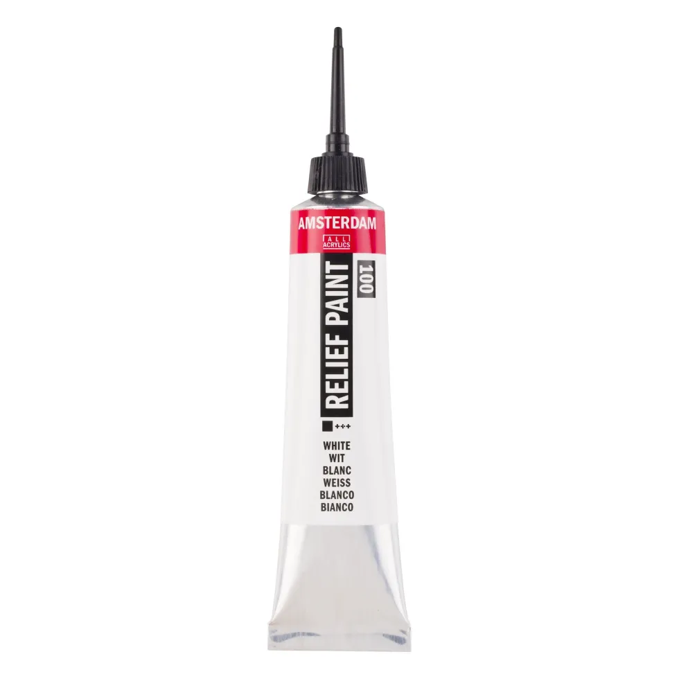 Konturówka do szkła Relief - Amsterdam - White, 20 ml