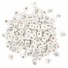 Koraliki drewniane litery - DpCraft - naturalne, 10 mm, 100 szt.