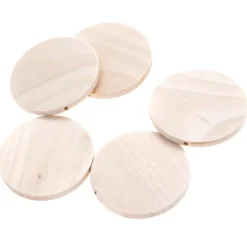 Koraliki drewniane monety - DpCraft - naturalne, 5 cm, 5 szt.