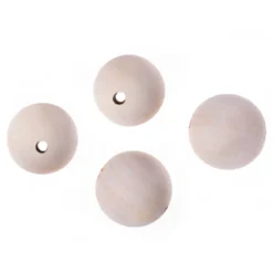 Koraliki, kulki drewniane - DpCraft - naturalne, 4 cm, 4 szt.