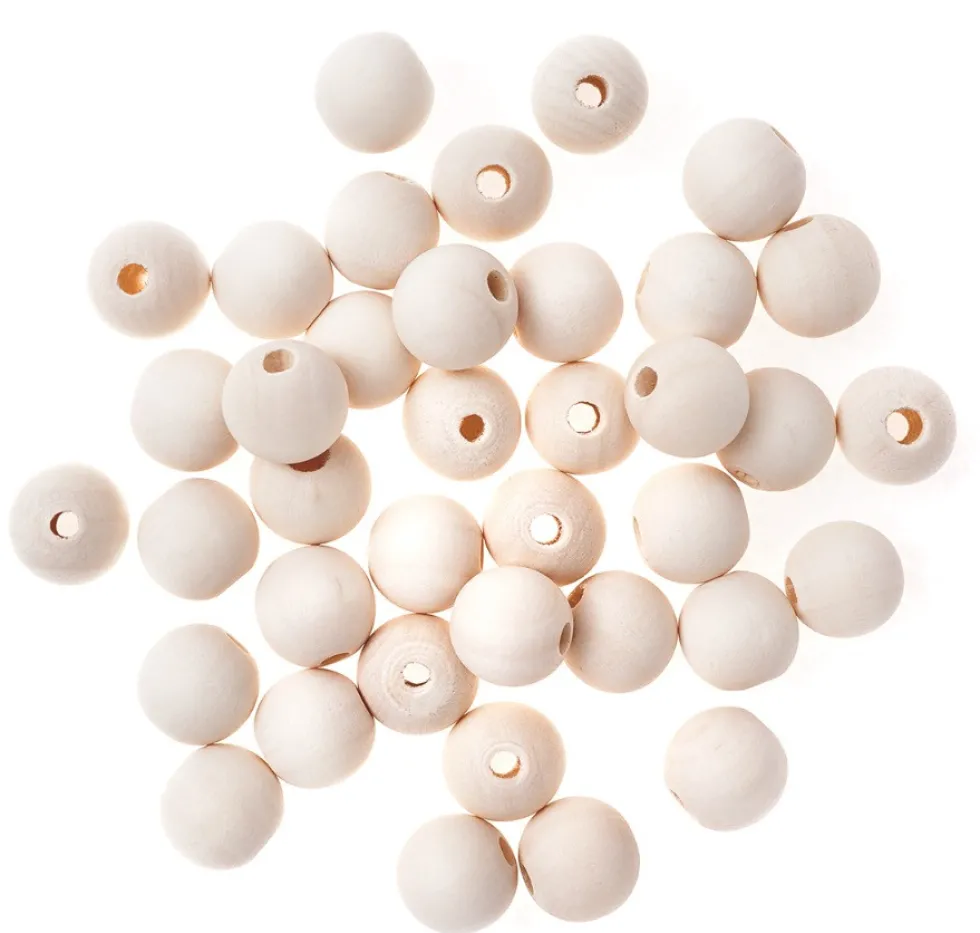 Koraliki, kulki drewniane - DpCraft - naturalne, 16 mm, 40 g