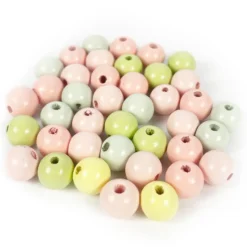 Koraliki kulki drewniane 12 mm - Rico Design - pastelowe 40 szt.