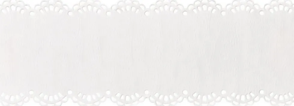 Koronka papierowa, samoprzylepna Blanko - Heyda - biała, 41 mm