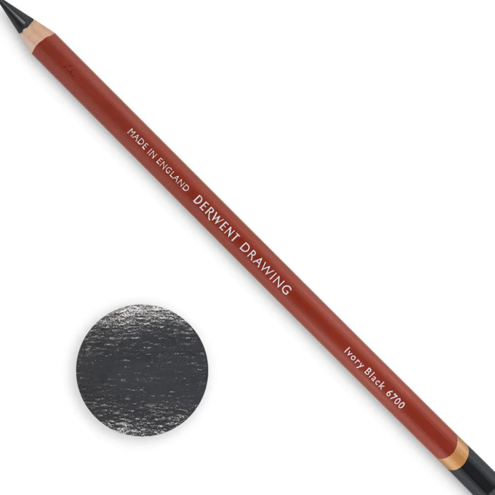 Kredka Drawing - Derwent - 6700 Ivory Black