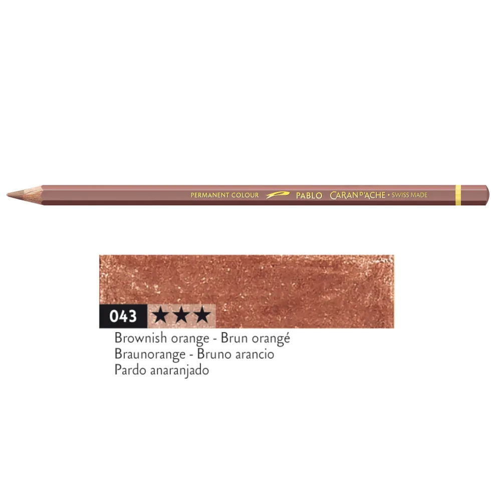 Kredka ołówkowa Pablo - Caran d'Ache - 043, Brownish Orange