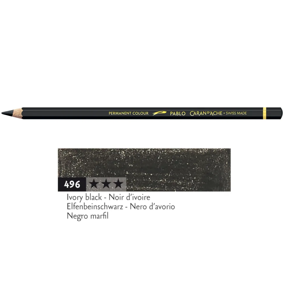 Kredka ołówkowa Pablo - Caran d'Ache - 496, Ivory Black