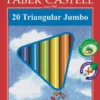 Kredki trójkątne Jumbo + temperówka - Faber-Castell - 20 kolorów