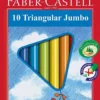 Kredki trójkątne Jumbo + temperówka - Faber-Castell - 10 kolorów