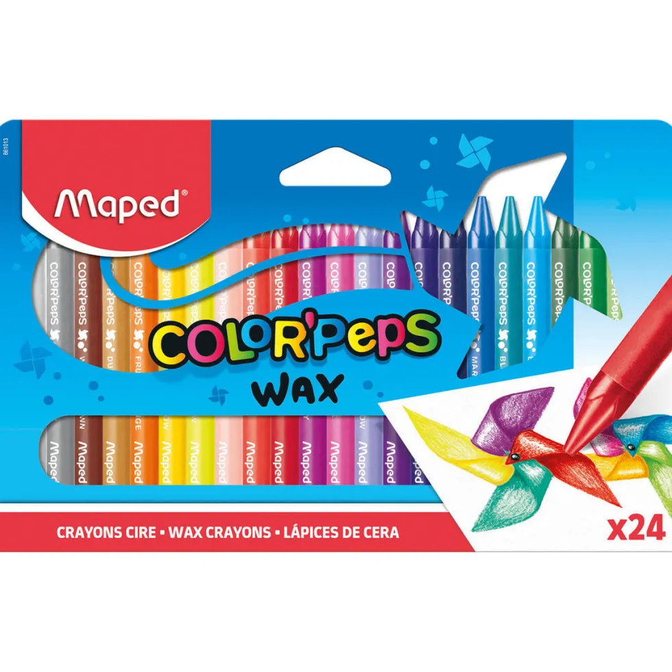 Kredki świecowe Color' Peps Wax dla dzieci - Maped - 24 kolory