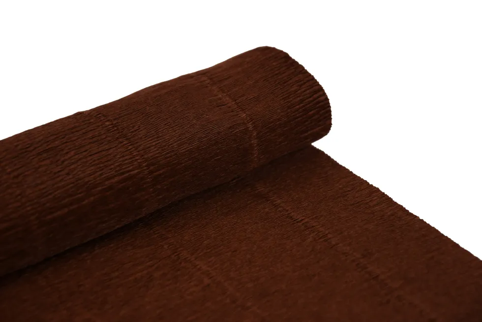 Krepina, bibuła włoska 180 g - Dark brown, 50 x 250 cm