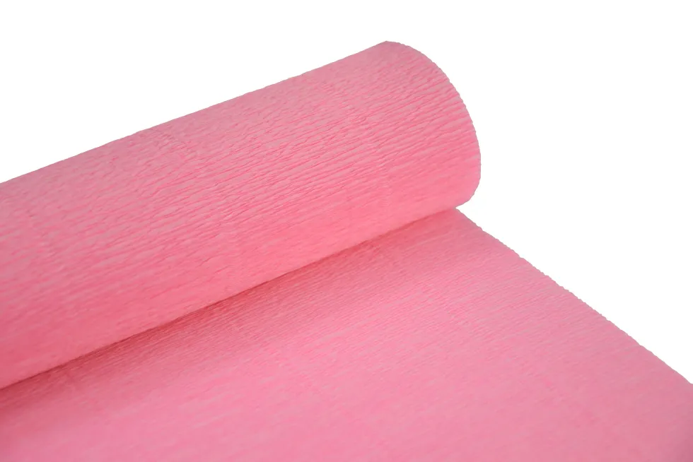 Krepina, bibuła włoska 180 g - Pink, 50 x 250 cm
