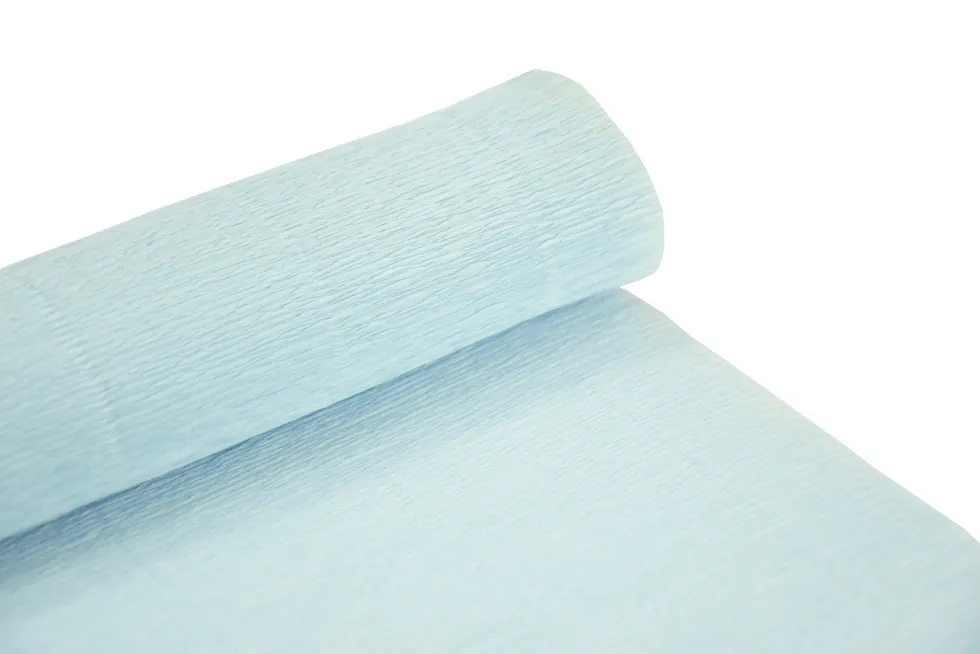 Krepina, bibuła włoska 180 g - Sky blue, 50 x 250 cm
