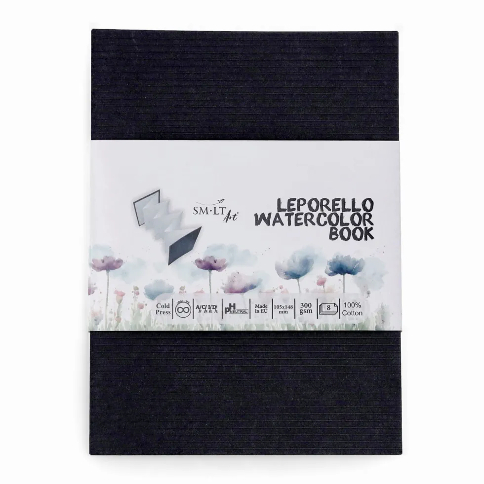 Książeczka akwarelowa Leporello Watercolor A6 - SM-LT - 300 g, 8 ark.