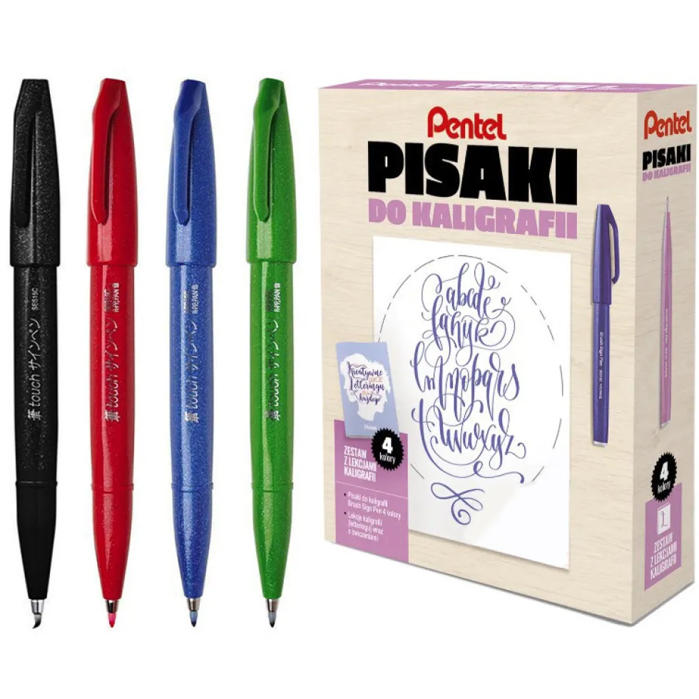 Kurs letteringu, zestaw do kaligrafii - Pentel - ABCD