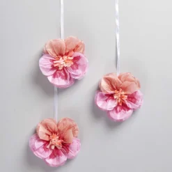 Kwiaty z bibuły Bratki - Rico Design - różowe, 11 cm, 3 szt.