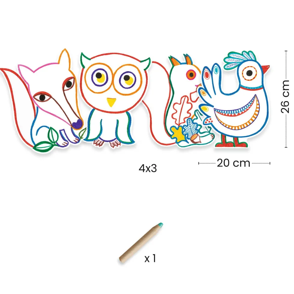 Magiczne kolorowanki Leśne Zwierzątka - Djeco - 12 szt.