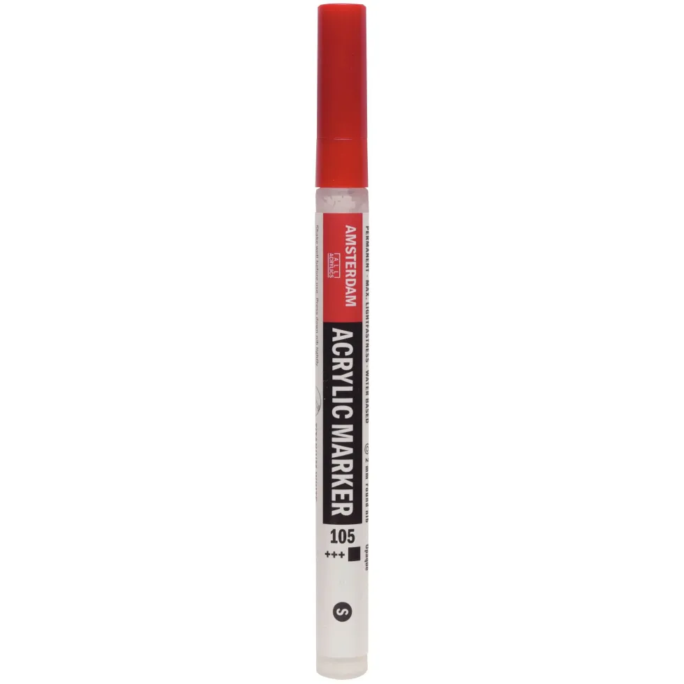 Marker akrylowy - Amsterdam - 105, Titanium White, 2 mm