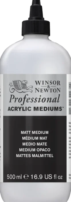 Medium do farb akrylowych Matt - Winsor & Newton - matowe, 500 ml