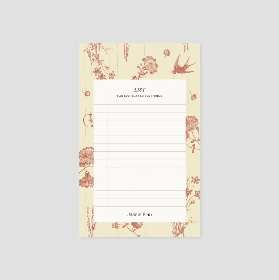 Mini Pad Jaśnie Lista 10 x 16 cm - Jaśnie Plan - żółty