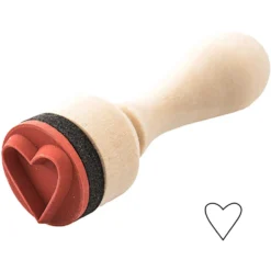 Mini stempel na drewnianym gryfie - Rico Design - Serce