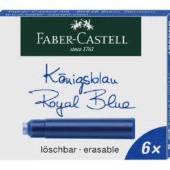 Naboje atramentowe - Faber-Castell - niebieskie, krótkie, 6 szt.