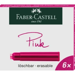 Naboje atramentowe - Faber-Castell - różowe, krótkie, 6 szt.
