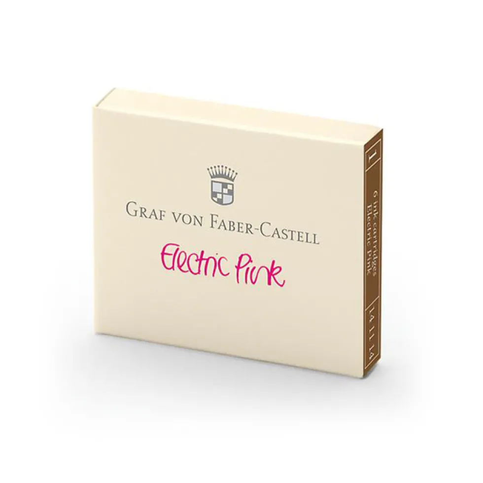 Naboje do piór wiecznych - Graf Von Faber-Castell - Electric Pink, 6 szt.