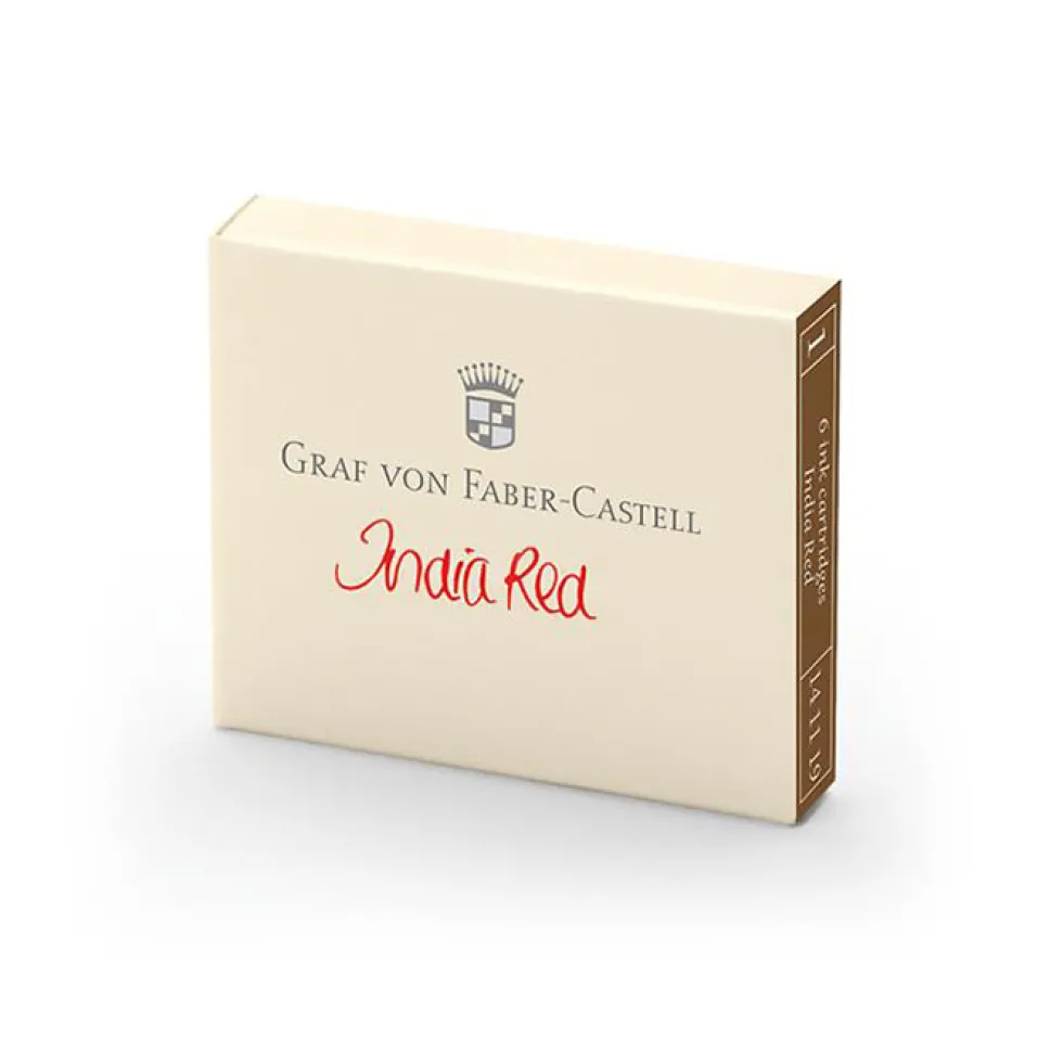 Naboje do piór wiecznych - Graf Von Faber-Castell - India Red, 6 szt.