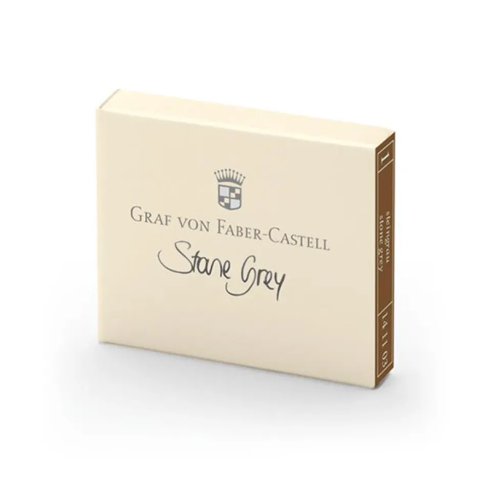 Naboje do piór wiecznych - Graf Von Faber-Castell - Stone Grey, 6 szt.