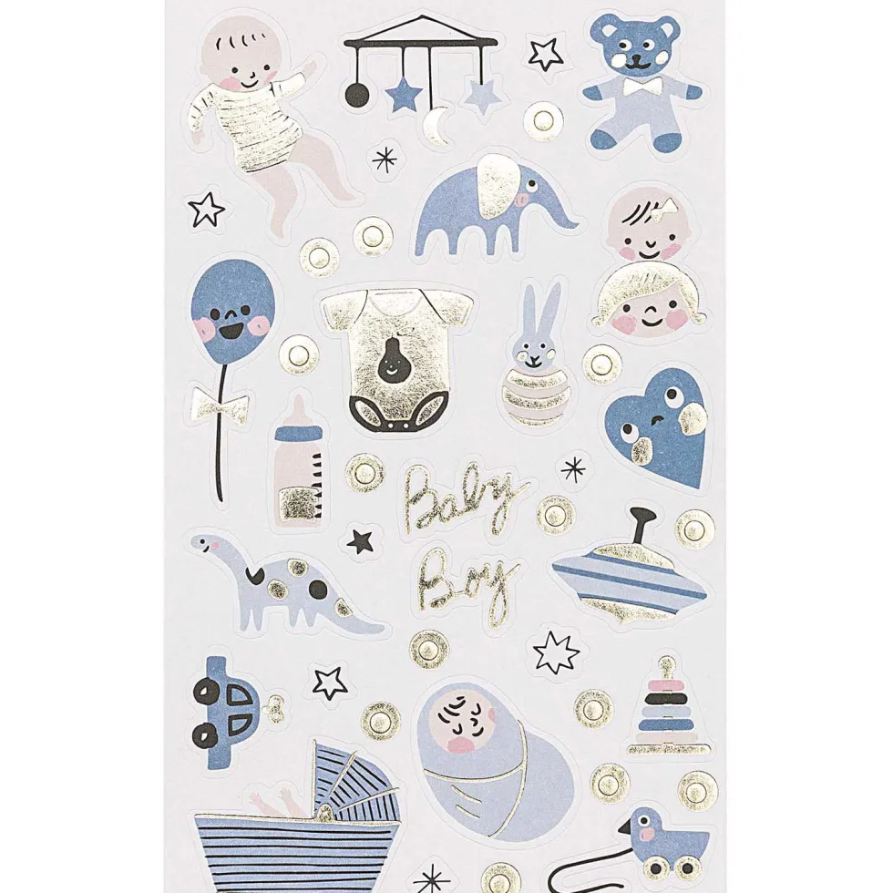 Naklejki Baby Boy - Paper Poetry - niebieskie, 100 szt.