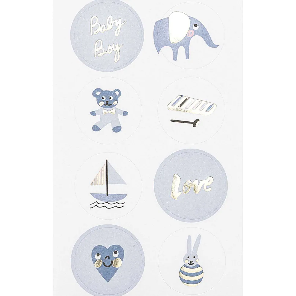 Naklejki Baby Boy - Paper Poetry - niebieskie, 100 szt.
