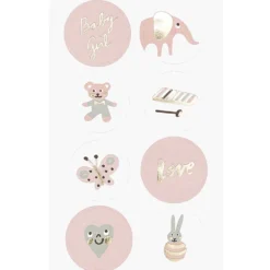 Naklejki Baby Girl - Paper Poetry - różowe, 100 szt.