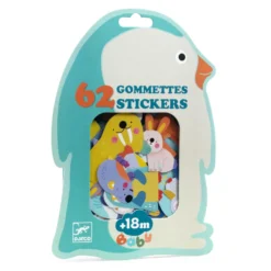 Naklejki dla maluchów - Djeco - Zwierzątka Polarne, 62 szt.