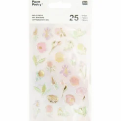 Naklejki żelowe Flowers Pastel - Paper Poetry - 25 szt.