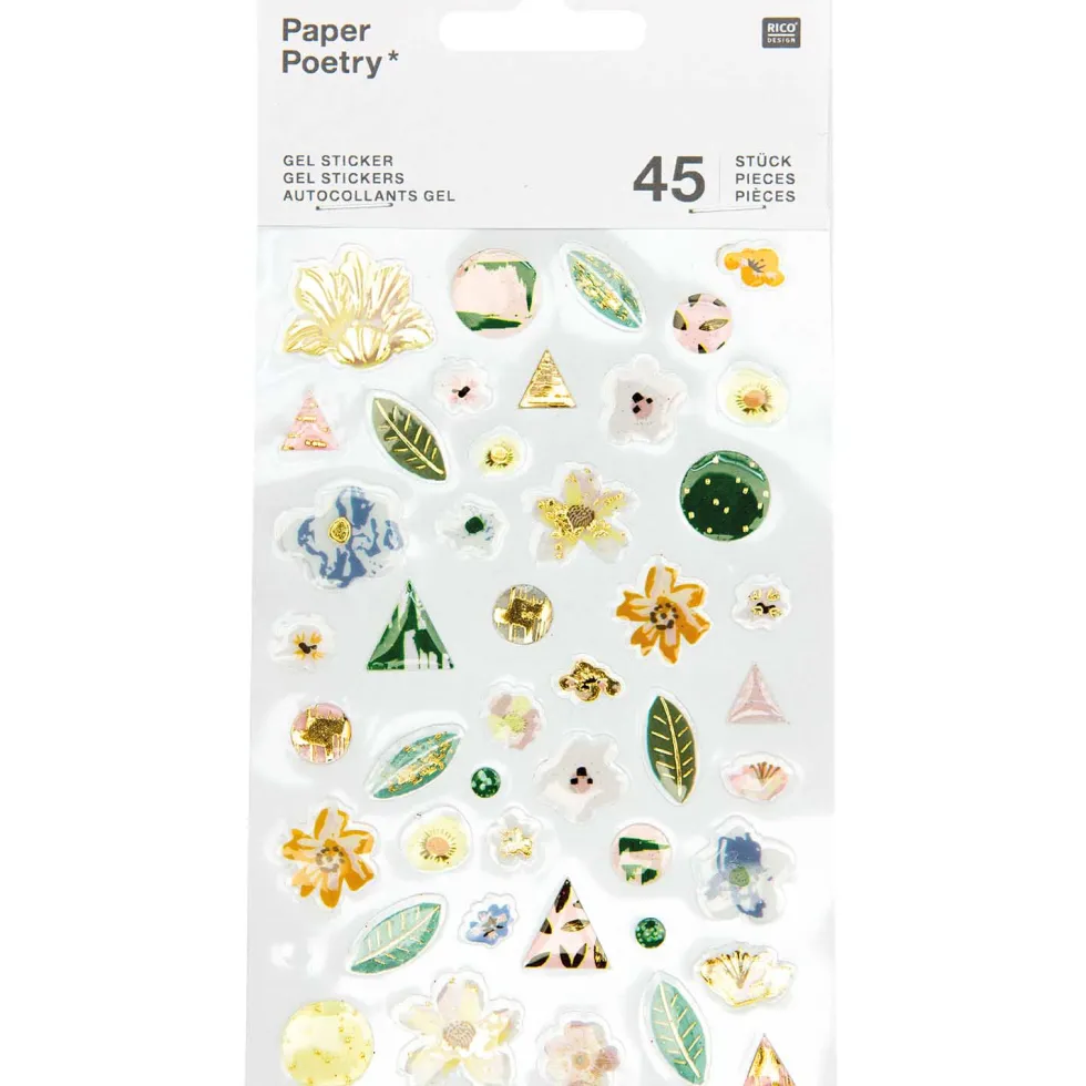 Naklejki żelowe - Paper Poetry - Nature, 45 szt.