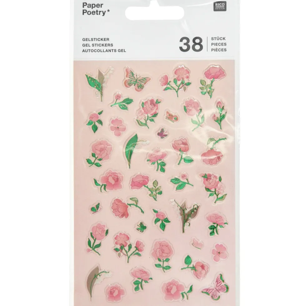 Naklejki żelowe Roses - Paper Poetry - 38 szt.