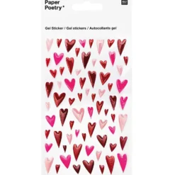 Naklejki żelowe Serca - Paper Poetry - 9,5 x 19 cm