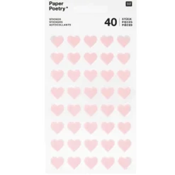 Naklejki filcowe Serca - Paper Poetry - małe, różowe, 40 szt.
