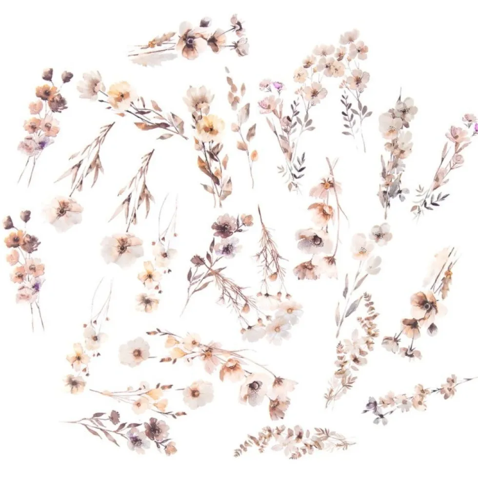 Naklejki foliowe Kwiaty - DpCraft - Beige Mist 30 szt.